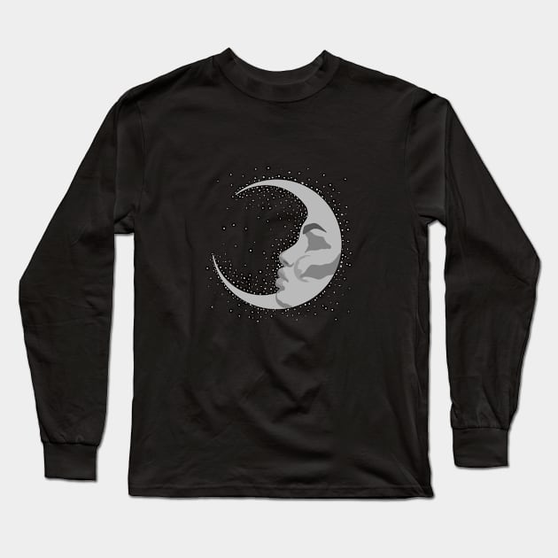 Crescent Moon Long Sleeve T-Shirt by Bubblegum - A Creative Studio